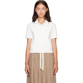 Moncler Moncler White Cotton Knit Polo