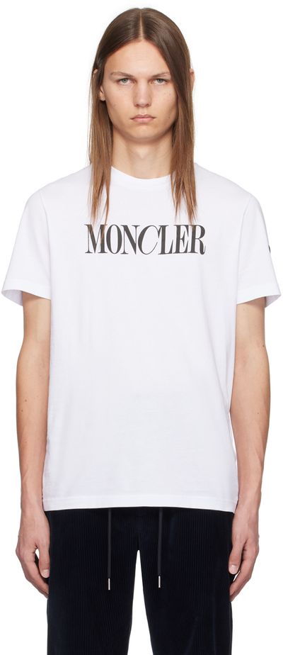 Moncler Moncler White Logo-Printed T-Shirt
