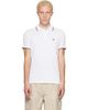 Moncler Moncler White Tricolor-Trimmed Cotton Piquet Polo - 1