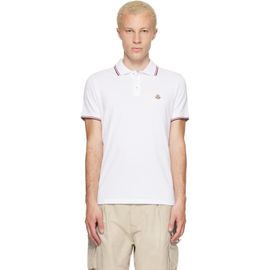 Moncler Moncler White Tricolor-Trimmed Cotton Piquet Polo
