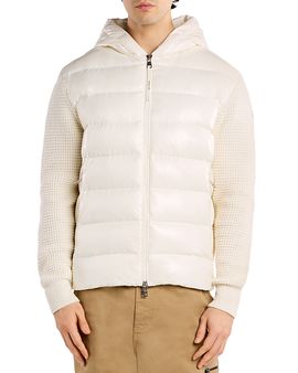 Moncler Moncler Wool & Cashmere Hooded Panel Puffer Jacket