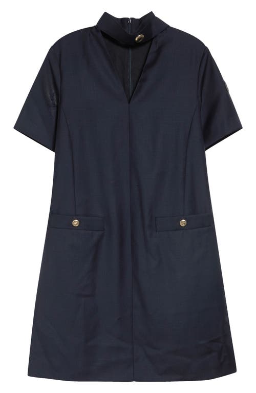 Moncler Moncler Wool Gabardine Scarf Neck Minidress