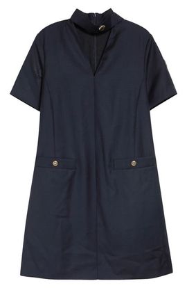Moncler Moncler Wool Gabardine Scarf Neck Minidress