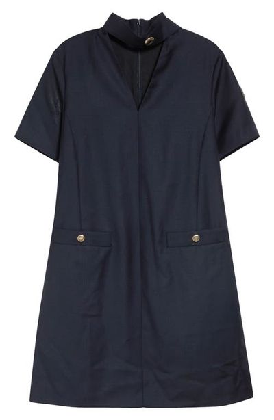 Moncler Moncler Wool Gabardine Scarf Neck Minidress