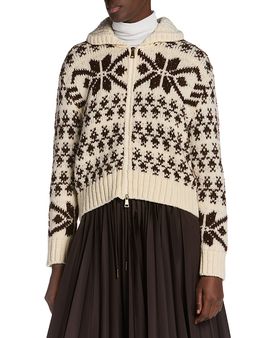 Moncler Moncler Zippered Fair Isle Cardigan