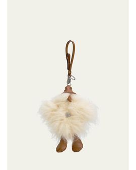 Moncler MonDuck Key Ring in Faux Fur