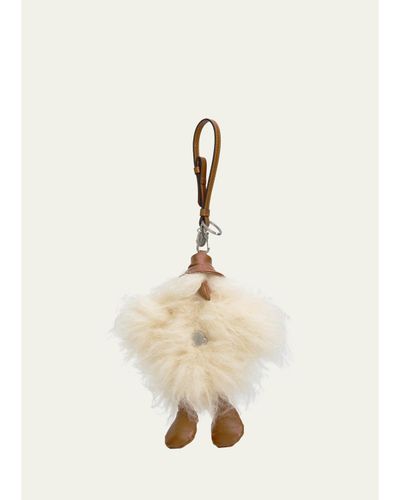 Moncler MonDuck Key Ring in Faux Fur