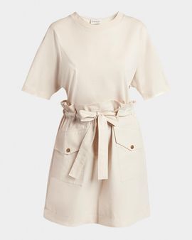 Moncler Short-Sleeve Combo T-Shirt Dress