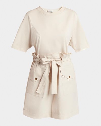 Moncler Short-Sleeve Combo T-Shirt Dress