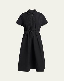 Moncler Short-Sleeve Nylon Midi Dress