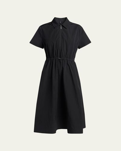 Moncler Short-Sleeve Nylon Midi Dress