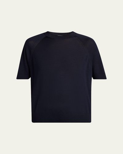 Moncler Short-Sleeve Wool Sweater