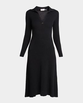 Moncler Virgin Wool Collared Sweater Dress