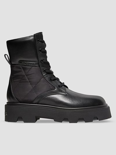 Moncler Women's Aurea Ankle Boots in Leather and Nylon
