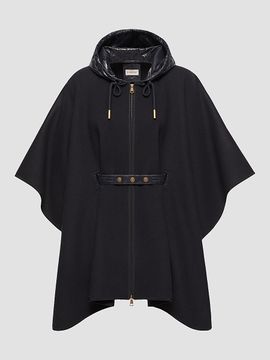 Moncler Women's Down-Filled Cape in Wool Blend