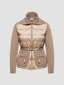Moncler Women's Down-Filled Cardigan in Wool & Cashmere Blend