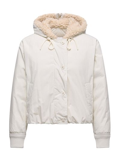 Moncler Women's Nisiro Puffer Jacket with Teddy Trim