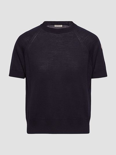 Moncler Women's Short-Sleeved Sweater in Wool