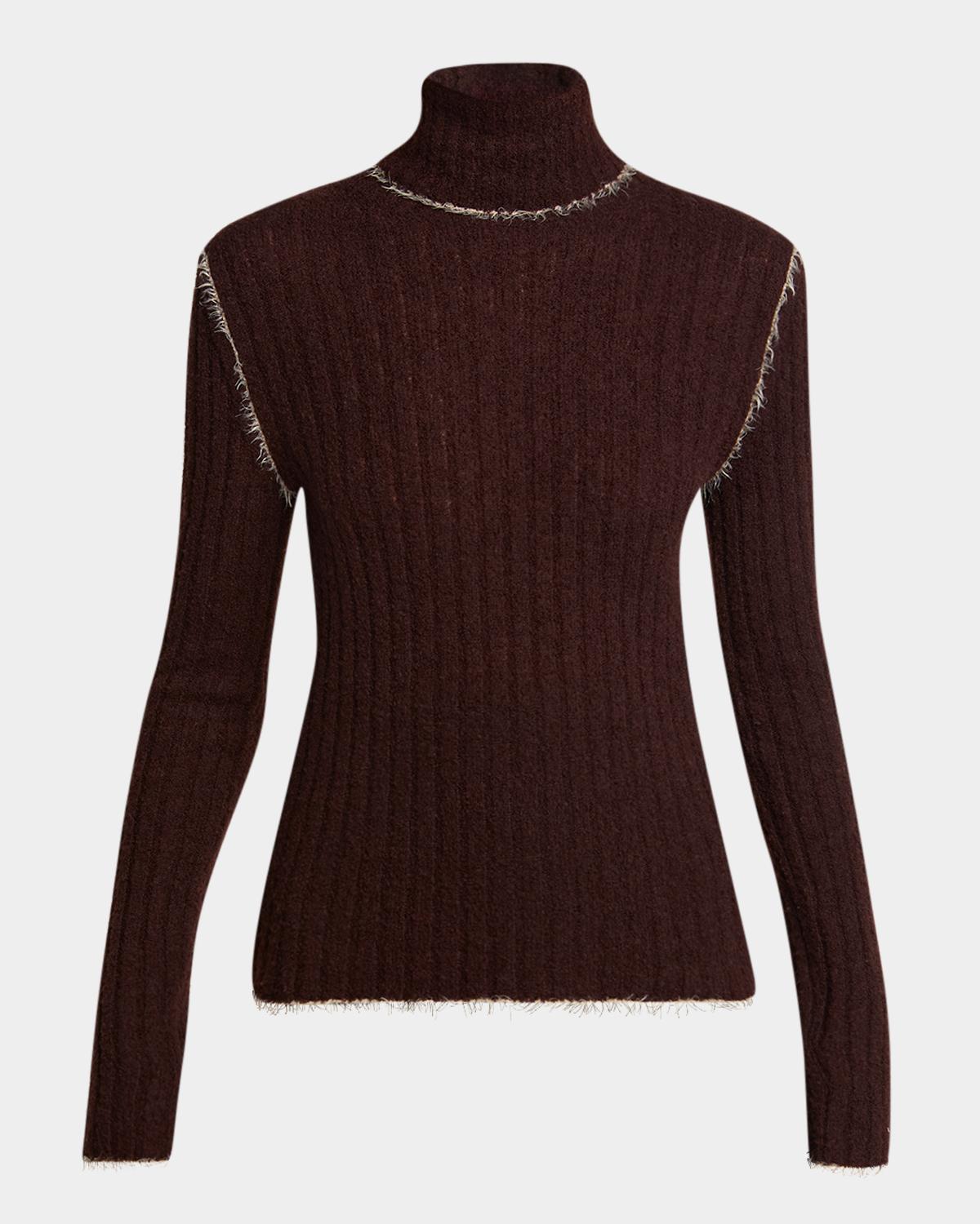 Moncler Wool-Blend Fringed Turtleneck Sweater