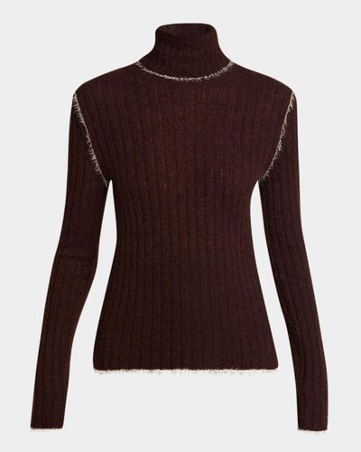 Moncler Wool-Blend Fringed Turtleneck Sweater