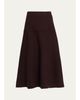 Moncler Wool-Blend Knit Midi A-Line Skirt - 1