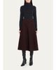 Moncler Wool-Blend Knit Midi A-Line Skirt - 2