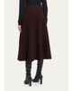Moncler Wool-Blend Knit Midi A-Line Skirt - 3