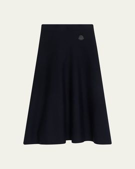 Moncler Wool Knit Midi Skirt