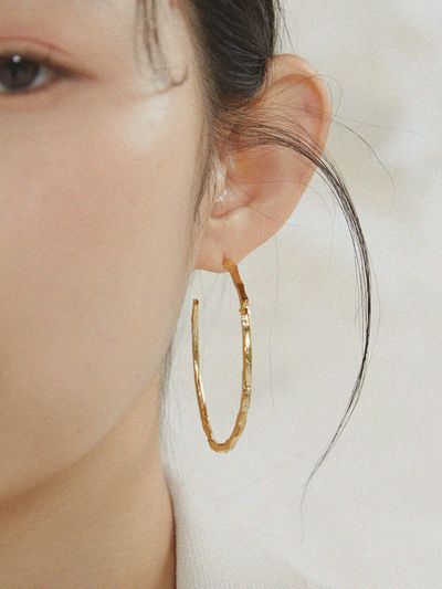 MONDAM Large Painting Hoop Earring
