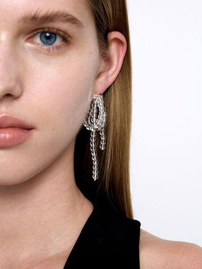 MONDAY EDITION Clear Bow Earrings