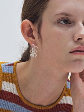 MONDAY EDITION Clear Dewdrops Hoop Earrings
