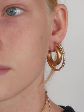 MONDAY EDITION Crystalline Hoop Earrings - Large (2Color)