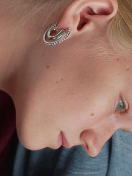 MONDAY EDITION Crystalline Hoop Earrings - Small (2Color)