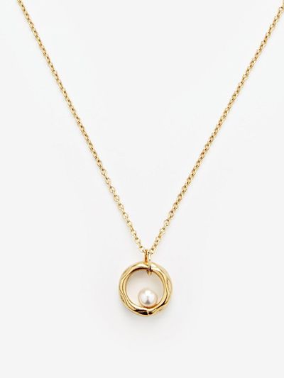 MONDAY EDITION Holiday Pearl In Ugly Hoop Necklace