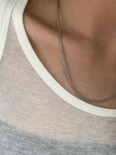 MONDAY EDITION Long Chain Necklace Silver