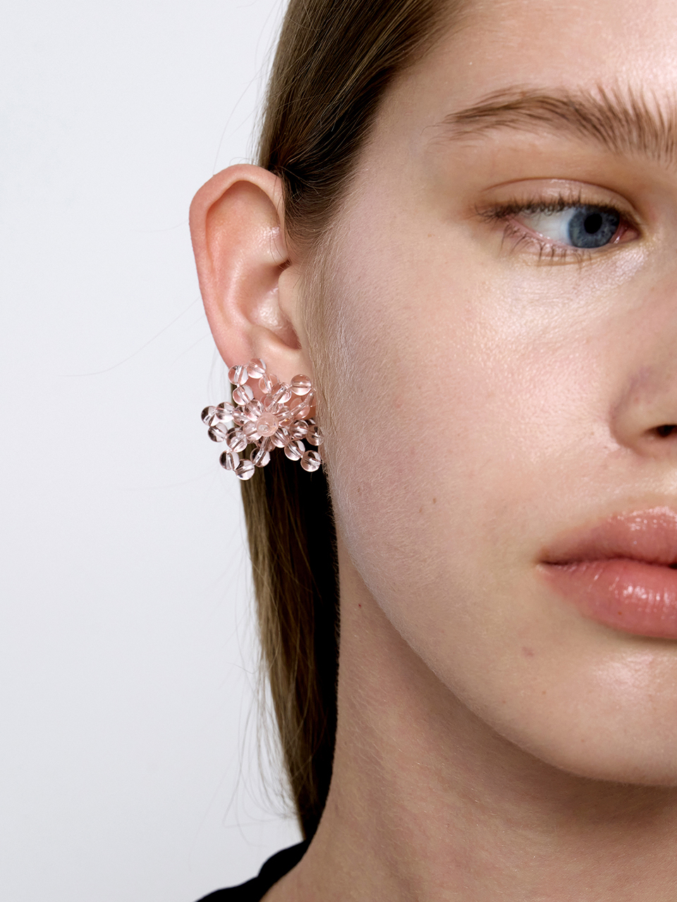 MONDAY EDITION Pink Pull Bow Earrings