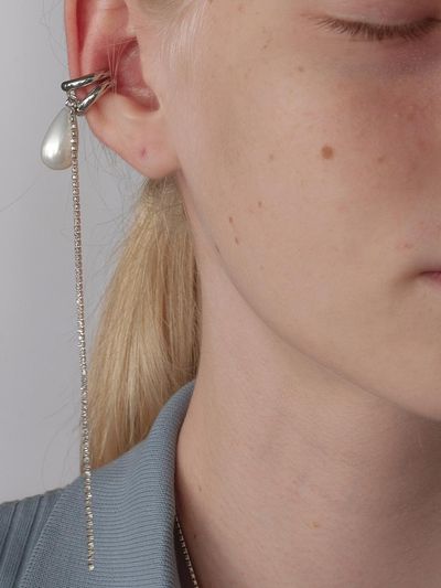 MONDAY EDITION Teardrop Pearl Crystalline Ear Cuff (Set)