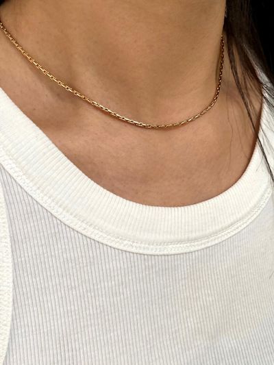 MONDAY EDITION Thin Chain Necklace Rose Gold