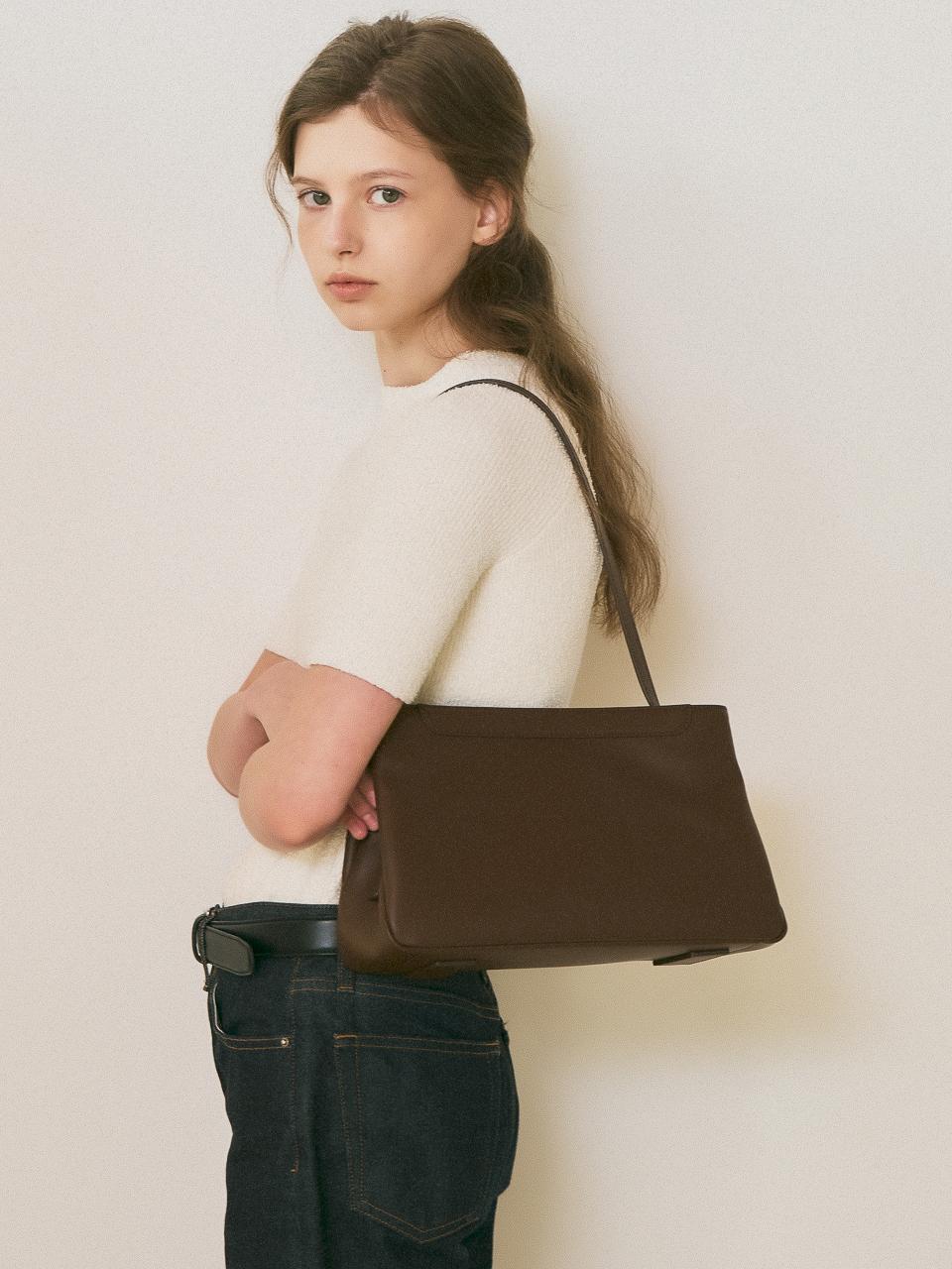 monde monde Premium Leather Versatile Folder Medium Bag [Mocha Brown]