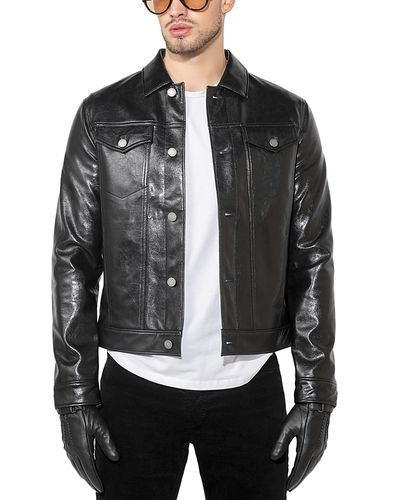 Monfrere MONFRERE Dean Patent Noir Trucker Jacket