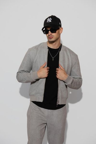 Monfrère Monfrère Maverick Suede Bomber Jacket