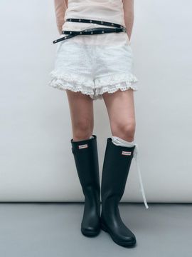 MONGDOL Lace Frill Banding Shorts [White] (MDPT070WHITE)