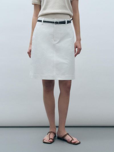 MONGDOL Signature Cotton Midi Skirt (MDSK022)
