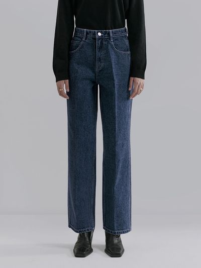 MONGDOL Signature Jeans Straight Denim Pants_Deep Blue