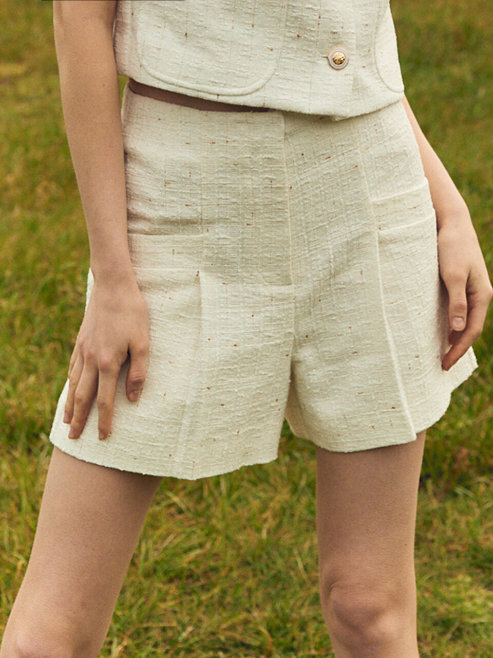 MONGDOL Summer Tweed Pocket Shorts