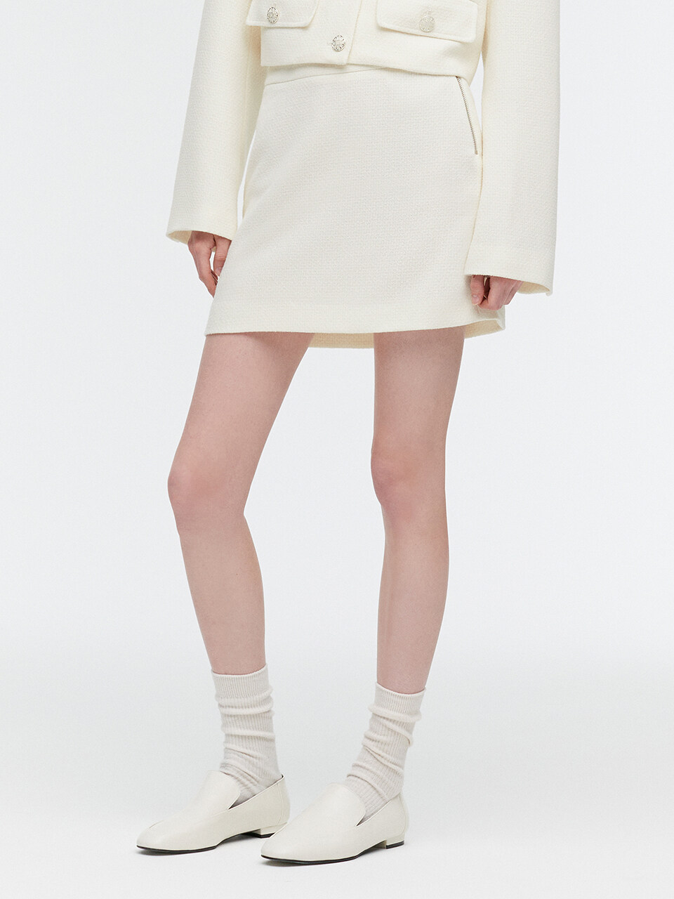 MONGDOL Tweed Mini Skirt