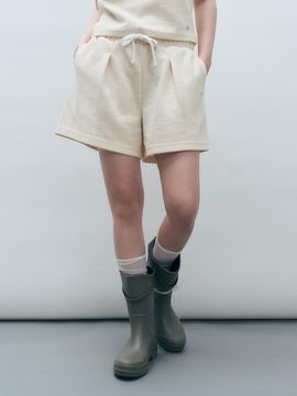 MONGDOL Waffle Band Sweat Shorts (MDPT069WHITE) [WHITE]