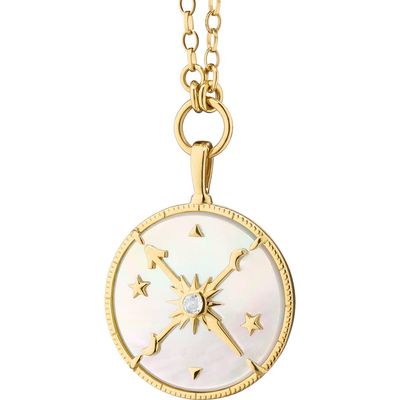 Monica Rich Kosann Monica Rich Kosann 18k Gold Constellation Mother of Pearl & Diamond Pendant Necklace