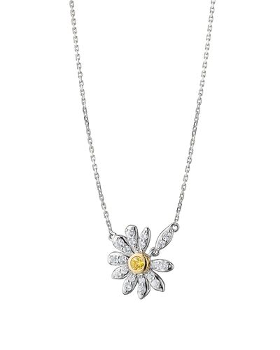 Monica Rich Kosann Monica Rich Kosann 18K Yellow Gold & Sterling Silver Charms Necklaces Yellow & White Sapphire Loves Me Daisy Pendant Necklace, 16-18