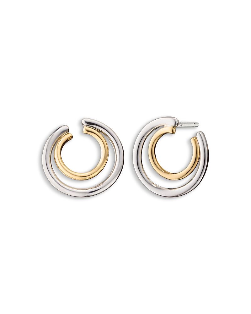 Monica Rich Kosann Monica Rich Kosann 18K Yellow Gold & Sterling Silver Sun Moon & Stars Midi Double Galaxy Wrap Hoop Earrings